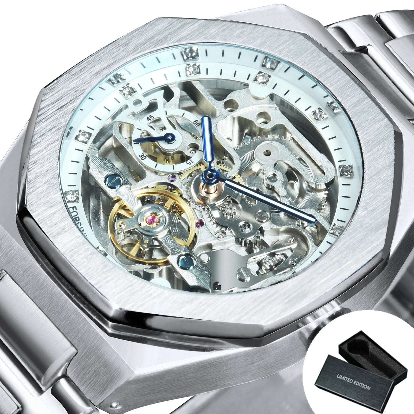 Silver Tourbillon Watch